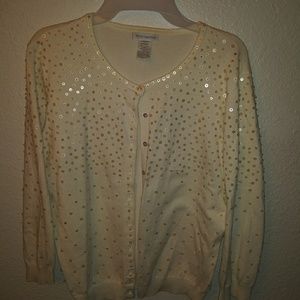 Sequined sweater button down
